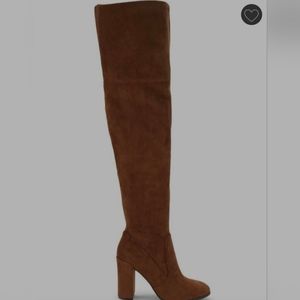NIB KENNETH COLE​ Justin Block Heel Suede Over The Knee Boots - size 7 Cognac